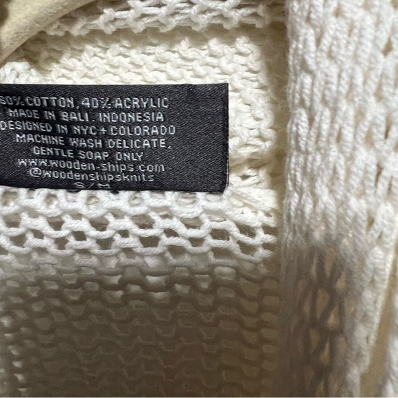 Wooden Ships off-white open front cardigan in excellent preowned condition  - Picture 3 of 4
